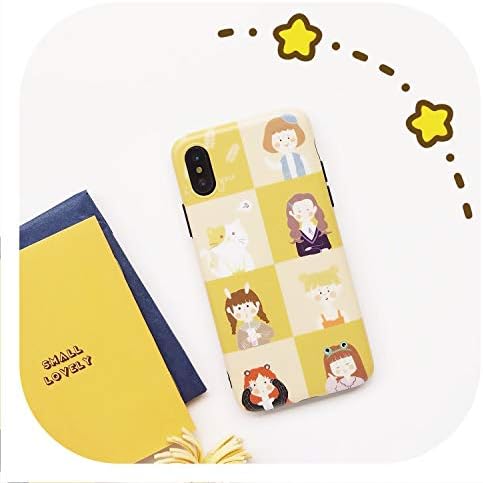 Korean Cartoon Boy and Girl Couple Phone Case for iPhone 6 6S 7 8 Plus X XS MAX XR Soft Back Cover for Oppo R9 R11 R15 R17 Coque-in Half,2,for iPhone 6 Plus
