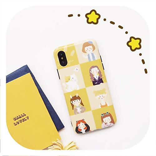 Korean Cartoon Boy and Girl Couple Phone Case for iPhone 6 6S 7 8 Plus X XS MAX XR Soft Back Cover for Oppo R9 R11 R15 R17 Coque-in Half,2,for iPhone 6 Plus