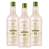 INOAR PROFESSIONAL - Argan Oil Smoothing System Deep Cleansing Shampoo, Smoothing Treatment & Reconstructing Balm - Long-Lasting Smoothing Action for Dry & Uncontrollable Hair (33.8 oz/1000 ml)
