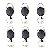 Honbay 6 Pieces of Premium Retractable Carabiner Badge Holder Reels with Key Ring and Badge Strap, Clip On Retractable ID Card Keychain - with Back Splint (Black)