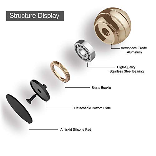 BeautyChen Kinetic Desk Toy for Adults Office Stress Relief with Full Body Optical Illusion Stress Anxiety Relief Metal Ball for Kids and Adults (Gold) - Thumbnail 2