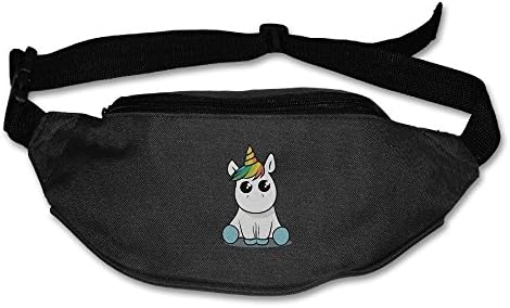 Heard Me Unisex Baby Unicorn Sitting Fanny Pack Waist Bag Phone Holder Adjustble Running Belt For Cycling,Vacation,Hiking,Gym Black