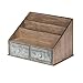 Kate and Laurel Industrious Desktop File Folder Organizer with 2 Pockets and 2 Drawers, Rustic Wood and Galvanized Metal
