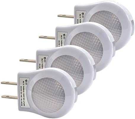 Ledinus Double-Sided with Light Plug In LED Night Light Lamp with Dusk to Dawn Sensor, Auto Adjustable Brightness for Bedroom,Nursery,Hallway,Bathroom,Basement(White, 4 Pack)