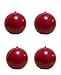 Biedermann & Sons 8-Hour Long Burning Unscented Round Ball Candles, Burgundy, 2.5 Inch - Set of 4
