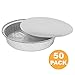 Fit Meal Prep [50 Pack] Round 9 Inch Disposable Aluminum Foil Pan Take Out Food Containers with Flat Board Lids, Steam Table Baking Pans, 46 oz, 2.9 lb, 1.5 Quart