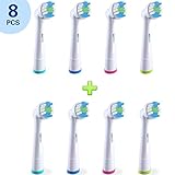 Generic Oral B Braun Compatible Electric Toothbrush Replacement Heads Brushes with Soft Bristles By GTON - 8 Pack