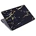HDE Plastic Hard Case and Keyboard Cover for MacBook Pro 13 (Non Retina) Snap On Protective Hard Shell Black Marble Design Fits Old MacBook Pro 13 Inch Model A1278 with CD Drive (Black Gold Marble)