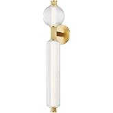 Corbett Lighting 452-02-VB Atom - 2 Light Wall Sconce 27.5 inches Tall and 5.5 inches Wide - Vintage Brass Finish