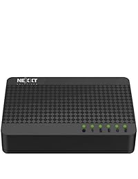 Nexxt Solutions Naxos500 - Conmutador de red Ethernet de 5 puertos, enchufe inteligente y reproducción, conmutador de escritorio no gestionado, divisor de Internet