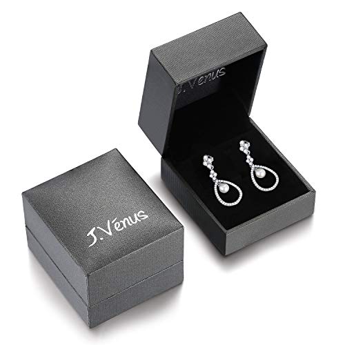 J.Vénus Vintage Pearl Drop 925 Sterling Silver Earrings Pierced Style Jewelry for Women Girls Gift, Wedding Dangle Earrings