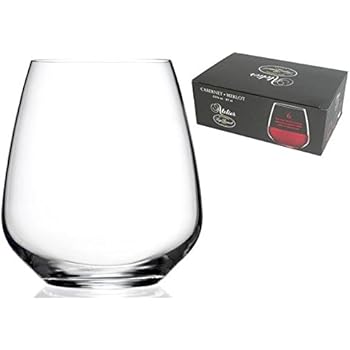Luigi Bormioli Atelier Stemless Cabernet Wine Glass 23-1/4-Ounce, Set of 6
