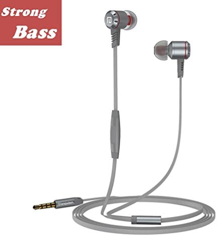 Earbuds with Microphone in Ear Headphones Noise Cancelling with Stereo Sound and Enhanced Bass(GREY)