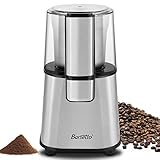 Barsetto Electric Coffee Grinder with Removal Coffee Powder Bowl, 200W Blade Spice Grinder,Stainless Steel