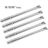 YIHAM KB815 Gas BBQ Grill Pipe Tube Burner Replacement Parts for Perfect Flame, Charmglow, Kitchen Aid, Costco Kirkland, Jenn Air, Member's Mark, Nexgrill, 16 15/16 inch, Set of 5