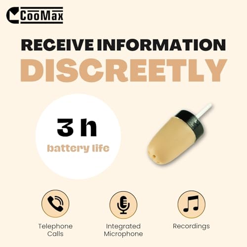 CooMax Bluetooth Headset for Phone with Built-in Microphone - Mic Earphone for Calling and Wireless Communication in the Ear (VIP Pro Supermini Bluetooth Pen)