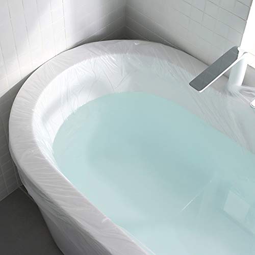 Ultra Large Disposable Film Bathtub Lining Bags for Travel Salon Spa Household and Hotel Bathtub Liner Cover Plastic 5 Pieces