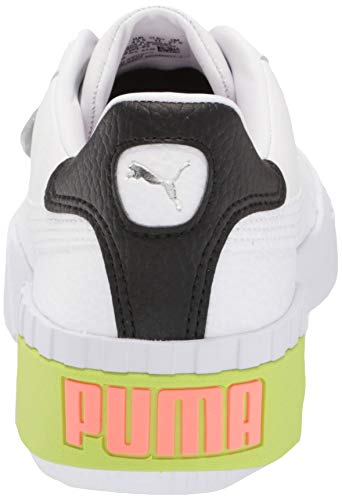 PUMA womens Cali Sneaker, Puma White-nrgy Peach, 8 US