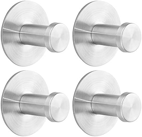Heavy Duty Wall Hooks Self Adhesive Pack of 4 | Stainless Steel Coat Hooks Wall Mounted | Sticky Key Hooks Decorative Hanger for Towel Purse Used in Bedroom Kitchen Bathroom Holds Up 3KG
