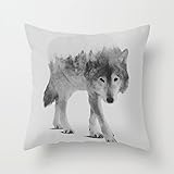 kien1cn Wolf Pillow Covers Decorative 18 x 18 Accent Pillows Cushion Covers for Couch