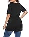 Zeagoo Women Plus Size Casual Blouse V Neck Short Sleeve Retro Twist Knot Front T-Shirt Top