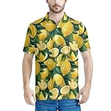 HUGS IDEA Lemon Print Mens Casual Shirts Summer