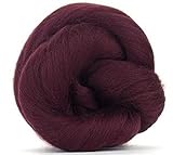 4 oz Paradise Fibers 64 Count Dyed Burgundy (Red) Merino Top Spinning Fiber Luxuriously Soft Wool Top Roving for Spinning with Spindle or Wheel, Felting, Blending and Weaving
