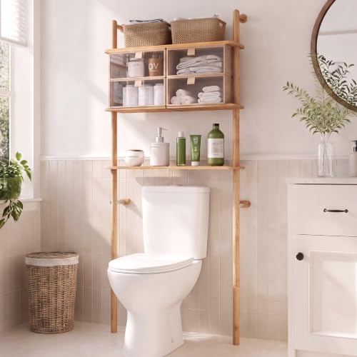 Bamboo Over The Toilet Storage Bathroom Over