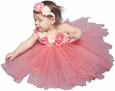 Trendy Bambini Baby Girls' Bellini Flower Tutu Dress 3-6 M CORAL