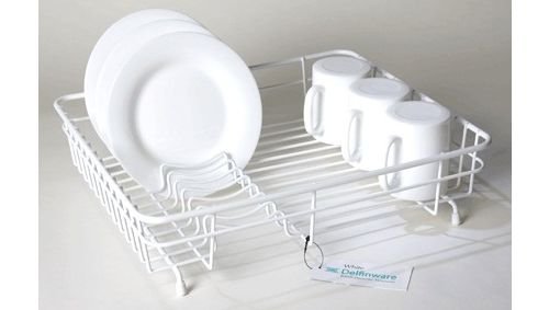 White Plastic Coated Medium Dish Drainer