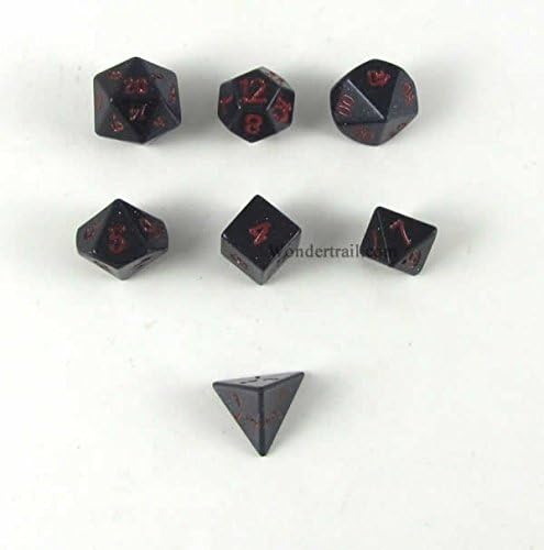 Blue Goldstone Dice 14mm 7pc Dwarven Stones