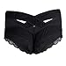 YiZYiF Men's Pouch Sissy Lace Floral Underwear Criss-crossing Bikini Panties Lingerie Black X-Large