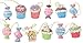 Package of Cute Mini Resin Candy and Cake Ornaments for Tree Trim, Package Tie Ons, or Craft Projects