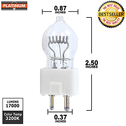 GE 600 Watt Overhead Projector Lamp, 120 Volt, 2-Pin, Ceramic Base (VA-DYS-6)