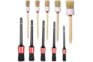 10PCS DUALSHINE Car Auto Detailing Brush Set, Auto Detailing Brushes Cleaner Car Detailing Brushes Exterior, Car Interior Brush for Detailing Cars Automotive Interior, Wheels, Exterior, Leather