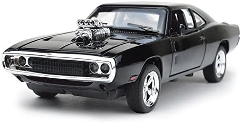1:32 Alloy Metal Pull-Back Car Model Four Doors Open GT Kids Toy Vehicle Metal Car with Sound and Lights (Black)