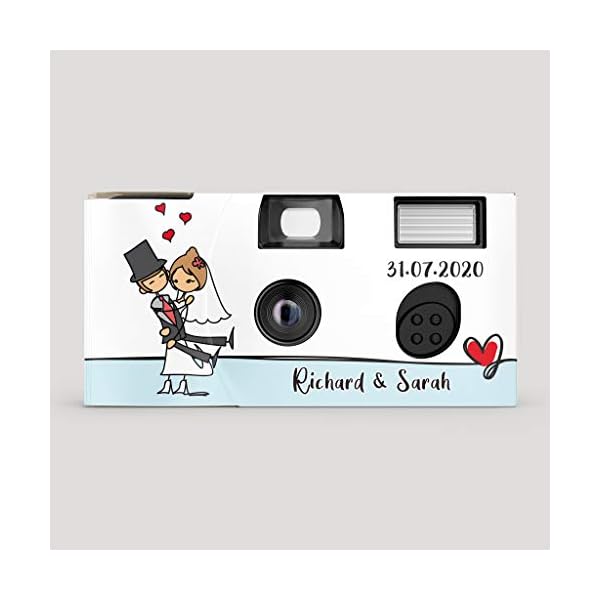 Hochzeitskamera Einwegkamera Couple - Carry The Groom mit Personalisierung, ISO 400, 27 Aufnahmen, Blitz – Bild 3