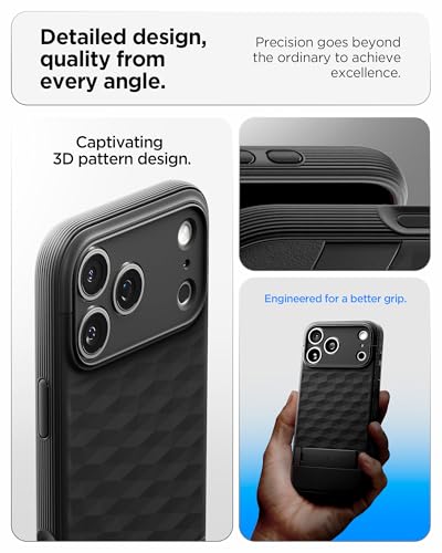 Spigen Parallax S MagFit for iPhone 17 Pro MAX case cover MagSafe compatible [Built-in Kick stand] - Matte Black