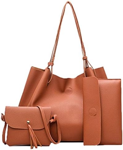 Women Handbag Fashion Four Sets Bag Women Leather Handbags Messenger Waist Wallet Purse Duseedik Black