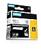 DYMO Industrial Labels for DYMO Industrial Rhino Label Makers, Black on Clear, 1/4