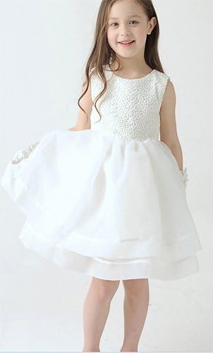 Amazon 子供ドレス フォーマル キッズ 女の子 ジュニア 子供服 ワンピース 七五三 結婚式 ピアノ発表会 フラワーガール 白赤緑３色 130 並行輸入品 フォーマル 通販