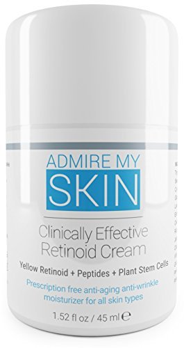 Admire My Skin Retinoid Cream- Compare To Tretinoin Retin A Cream For Potent Acne Treatment & Anti Aging Moisturizer - Contains Retinoic Acid Peptides & Plant Stem Cells.
