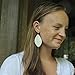 Genuine Cork, Leather, Sterling Silver Petal Earrings // White Cork and Leather // Joanna Gaines Inspired // Lightweight Statement Earrings