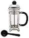 BonJour Coffee Stainless Steel French Press with Glass Carafe, 12.7-Ounce, Monet, Black Handle