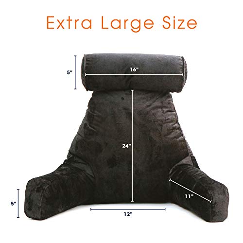 Cheer Collection Memory Foam Filled TV,Reading and Bed Rest Pillow with