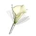 Boutonniere - Natural White Calla Lily with Tulle and Pearl