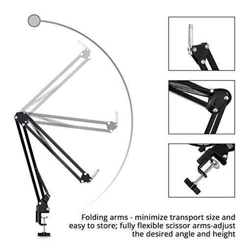 Puyong BM-800 Condenser Microphone Kit, Recording Kit with Adjustable Microphone Holder and Double-Layer Filter, Studio Microphone for Professional Recording Broadcasting Singing,Navy Blue