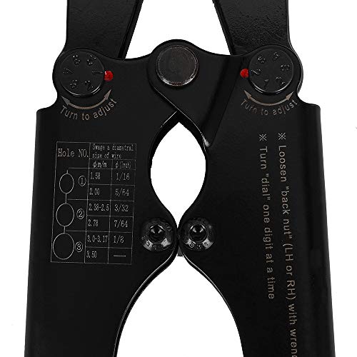 image for Konduone Wire Rope Crimping Tool for 1/16 Inch to 1/8 Inch Aluminum Ov