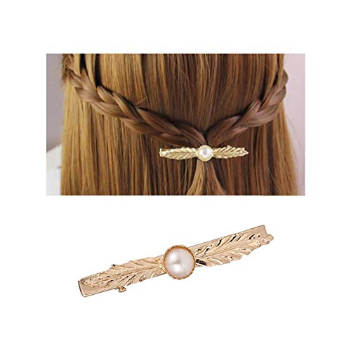 9 Pack Gold Vintage Retro Geometric Minimalist Branch Leaf Flower Hair Clip Snap Barrette Comb Stick Claw Crab Clamp Bobby Pins Alligator Hairclips Metal Wedding Party Hair Styling Accessories - Thumbnail 4
