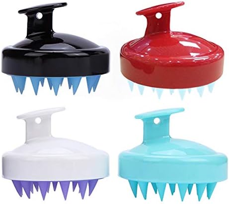 Shampoo Scalp Massage Brush Silicone Teeth Hair Cleaning Scalp Scrubber Massage Cleanse Shower Comb for Men, Women, Kids and Pets (Color : Black)